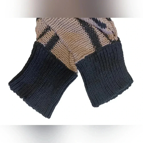 Wooden Ships EUC Black  and Brown LS Knit Sweater Size M-L - Picture 6 of 9